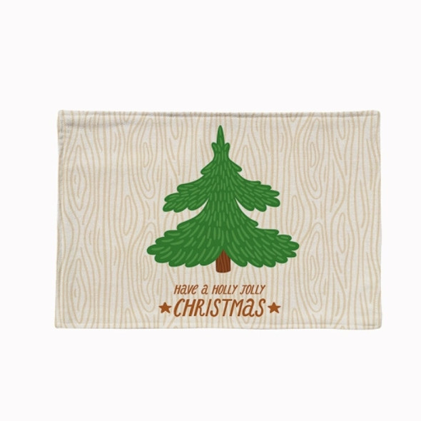 Cotton Linen Christmas Western Food Insulation Table Mat Household Table Non-Slip Coaster, Specification: Double Layer Thicken(Tree)