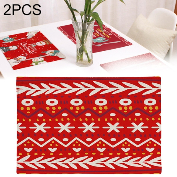 2 PCS Flax Christmas Western Food Insulation Table Mat Household Table Non-Slip Coaster, Specification:Double Layer(Paper-cut)