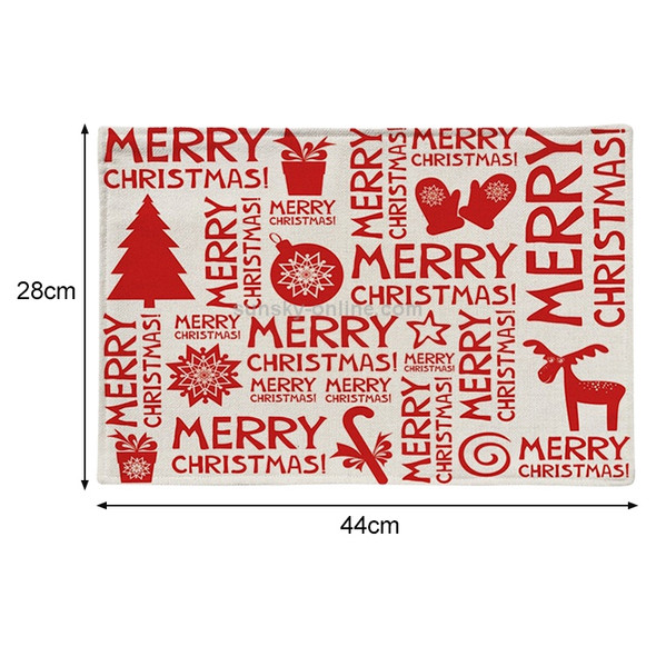 2 PCS Flax Christmas Western Food Insulation Table Mat Household Table Non-Slip Coaster, Specification:Single Side(Christmas)
