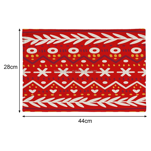 2 PCS Flax Christmas Western Food Insulation Table Mat Household Table Non-Slip Coaster, Specification:Single Side(Paper-cut)