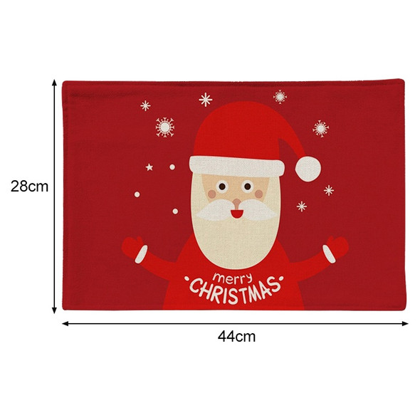 2 PCS Flax Christmas Western Food Insulation Table Mat Household Table Non-Slip Coaster, Specification:Double Layer(Santa Claus)