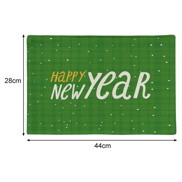 2 PCS Flax Christmas Western Food Insulation Table Mat Household Table Non-Slip Coaster, Specification:Single Side(New Year)
