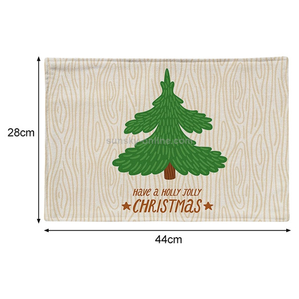 2 PCS Flax Christmas Western Food Insulation Table Mat Household Table Non-Slip Coaster, Specification:Single Side(Tree)