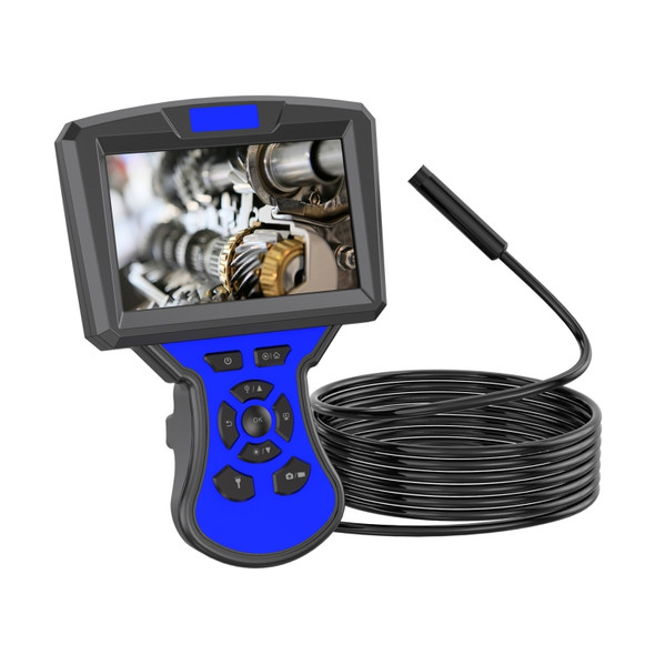 M50 1080P 5.5mm Single Lens HD Industrial Digital Endoscope with 5.0 inch IPS Screen, Cable Length:10m Hard Cable(Blue)