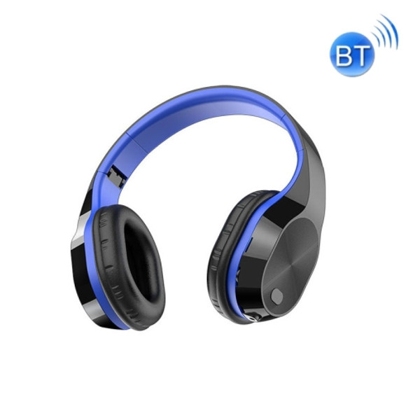 YW-T5 Wireless Bluetooth Headset Foldable Telescopic Game Headphone(Black+Blue)