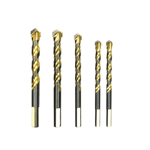 6mm+6mm+8mm+10mm+12mm Titanium-Plated King Drill Porcelain Brick Glass Brick Drill Punched Twist Triangle Drill