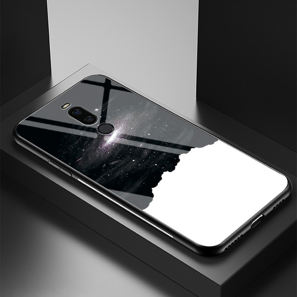 For Meizu X8 Starry Sky Painted Tempered Glass TPU Shockproof Protective Case(Universe Starry Sky)