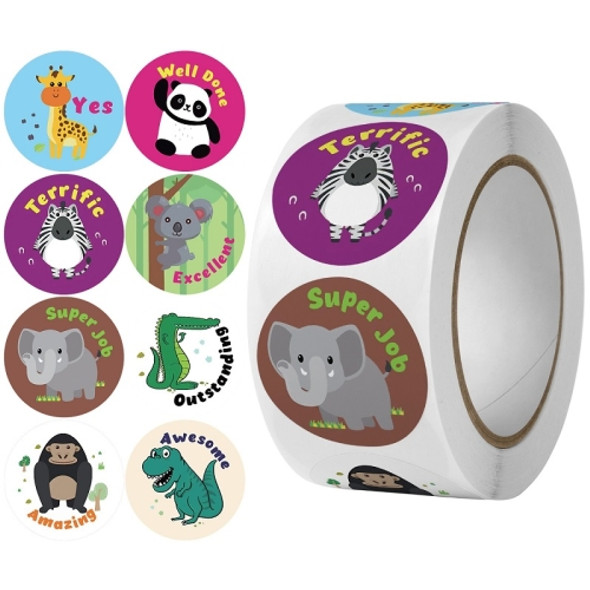 2 PCS Kindergarten Children Cartoon Animal Stickers Gift Packaging Bag Sealing Stickers, Size: 25mm 500 / Rolls(C8)