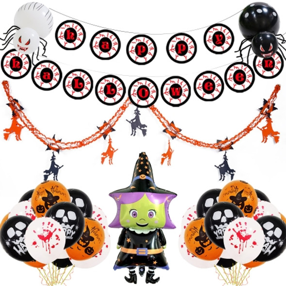 Halloween Aluminum Film Balloon Party Decoration,Style: Witch
