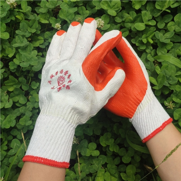 12 PCS Thickened Rubber Coated Labor Insurance Rubber Gloves(Red)