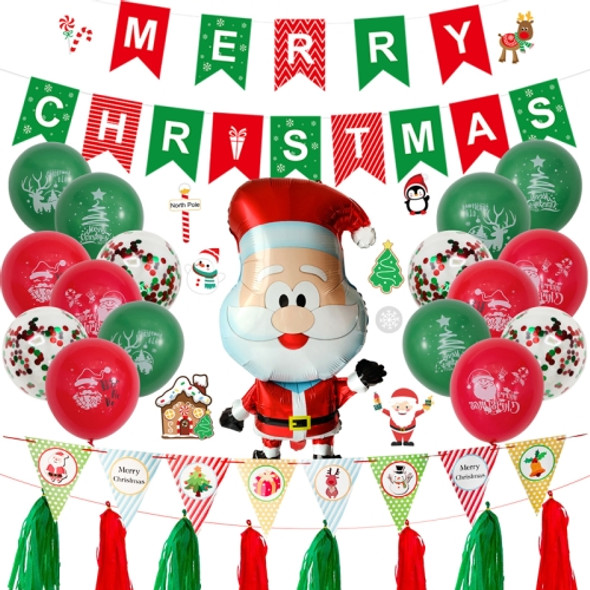 Christmas Pull Flag Aluminum Film Balloon Window Party Decoration Balloons Set(Cute Elderly)