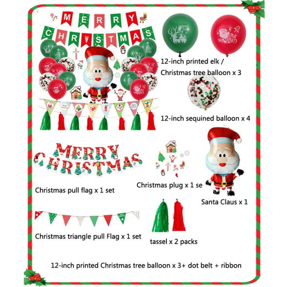 Christmas Pull Flag Aluminum Film Balloon Window Party Decoration Balloons Set(Cute Elderly)