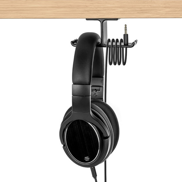 JD041 Headphones Bracket All-Aluminum Alloy Multi-Function Headset Hook(Black)