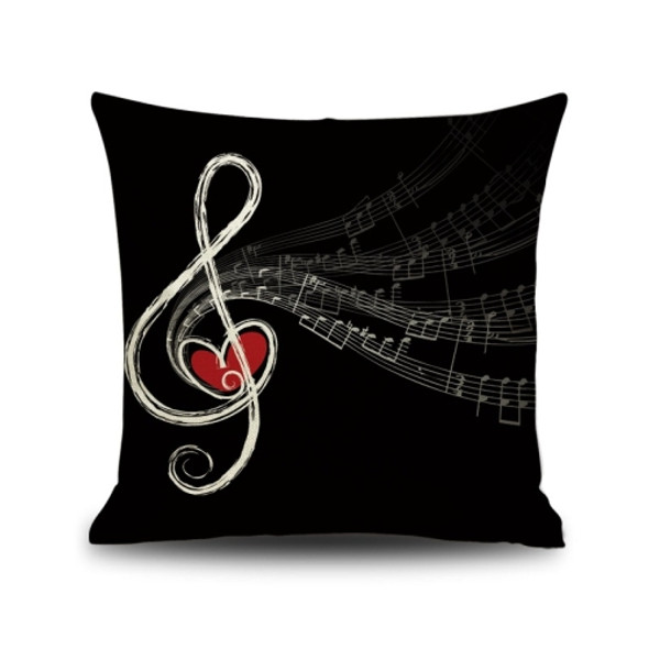 2 PCS Piano Note Digital Printed Linen Pillowcase Without Pillow Core, Size: 45x45cm(17)