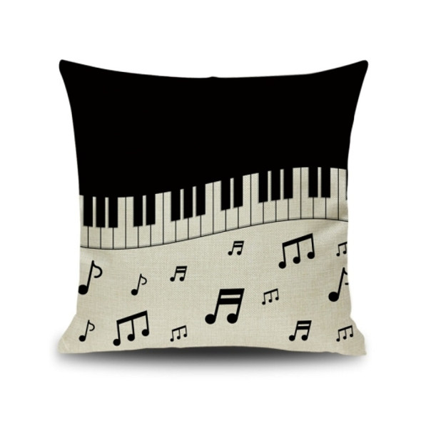 2 PCS Piano Note Digital Printed Linen Pillowcase Without Pillow Core, Size: 45x45cm(2)