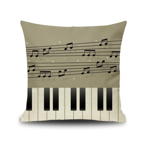 2 PCS Piano Note Digital Printed Linen Pillowcase Without Pillow Core, Size: 45x45cm(1)