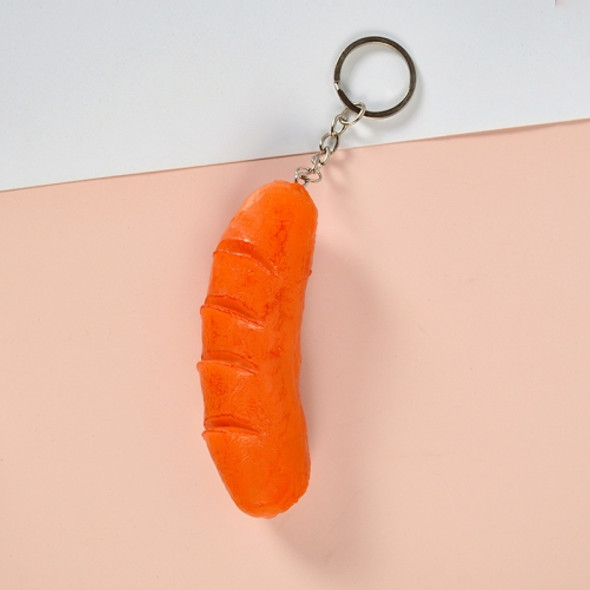 3 PCS Keychain Hot Dog PVC Simulation Vegetable Model Pendant Creative Play House Small Toys