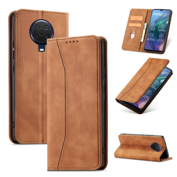 For Nokia G10 / G20 Magnetic Dual-fold Leather Phone Case(Brown)