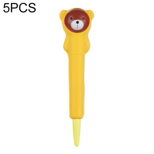 5 PCS Vent Pressure Relief Pen Gel Pen For Students Cute Soft Pinch Pen(Brown Bear)