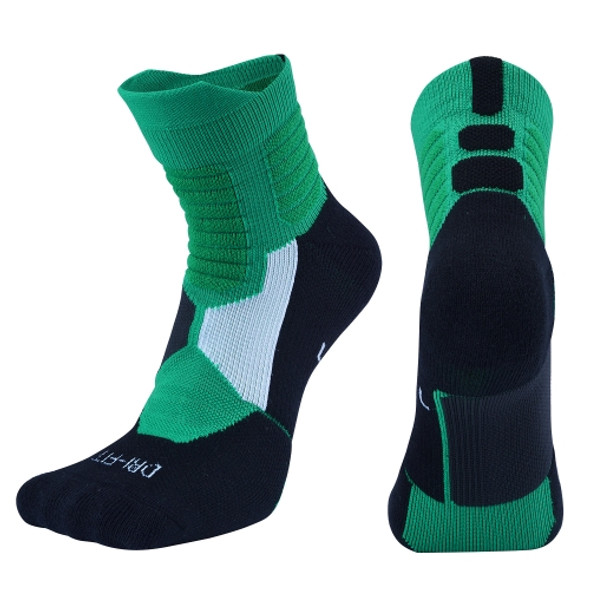 2 Pairs Antibacterial Terry Socks Basketball Socks Men And Women Adult Sports Socks, Size: S 31-34 Yards(Green)