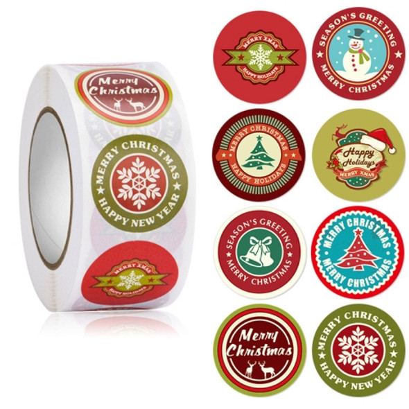 5 Rolls Christmas Gift Sticker Decoration Label Sealing Sticker(HA048)