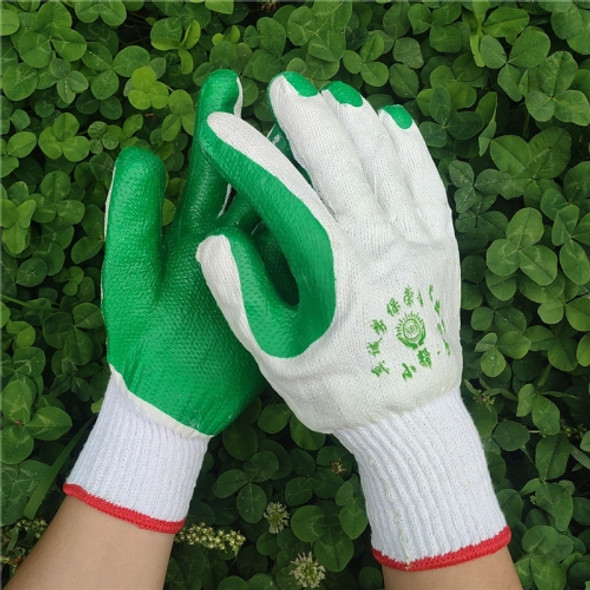 12 PCS Thickened Rubber Coated Labor Insurance Rubber Gloves(Green )