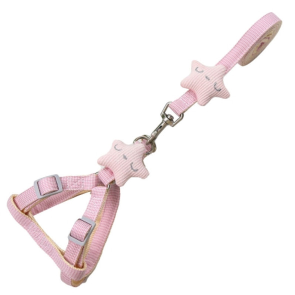 2 PCS Vest-Style Dog Leash Starfish Chest Strap,Size: S(Pink)