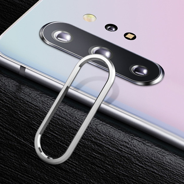 For Galaxy Note 10 0.15mm 9H Border Membrane Round Edge Rear Camera Lens Tempered Glass Film Guard Circle (Silver)
