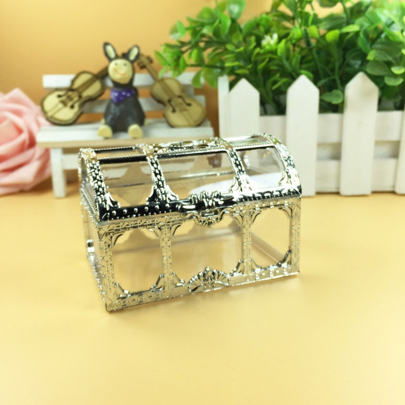 2 PCS Mini Jewelry Storage Box Princess Style Decoration Box Gift Candy Storage Box(Silver)