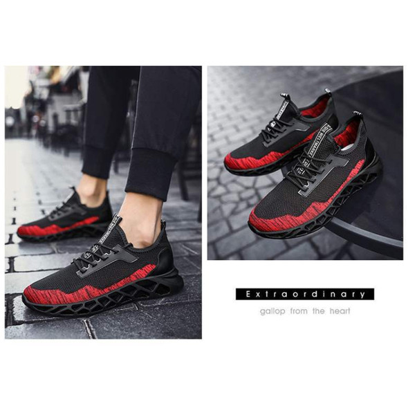 TD19 Mesh Men Running Shoes Men Casual Sports Shoes, Size: 40(Black Red)