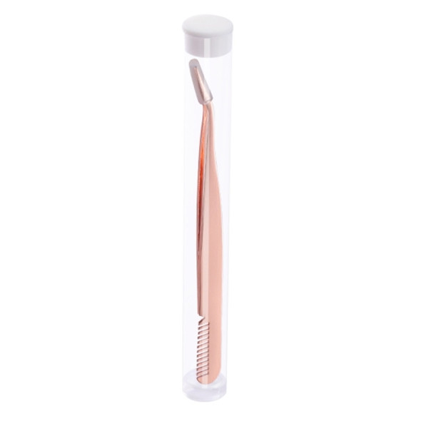 6 PCS Stainless Steel Marriage Accepted Eyelashes Tweezers Eyebrow Combing Tweezers, Color Classification: Rose Gold (PVC Tube)