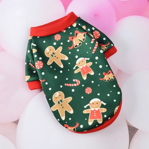 2 PCS SD07031 Christmas Dog Clothes Cartoon Pet Small Dog Cat Sweater Clothes, Size: S(Green Snowman)