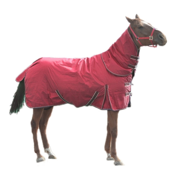 Winter Plus Cotton Comfortable And Warm Horse Jersey With Bib, Specification: 125cm (Wine Red)