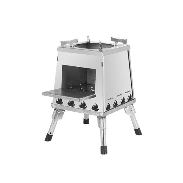 Outdoor Camping Folding Portable Barbecue Wood Stove, Size: Small (Stainless Steel)