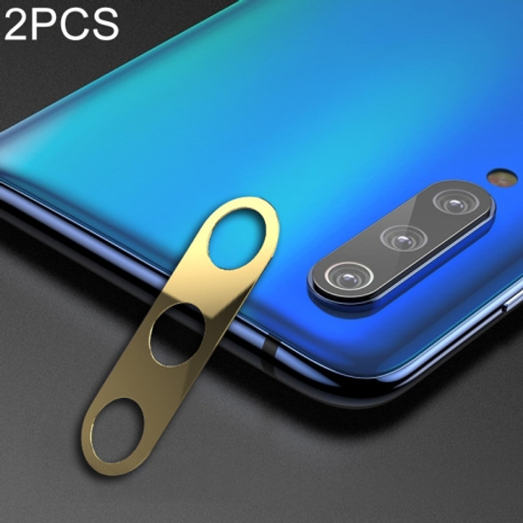 2 PCS 10D Full Coverage Mobile Phone Metal Rear Camera Lens Protection Ring Cover for Xiaomi Mi 9 SE (Gold)