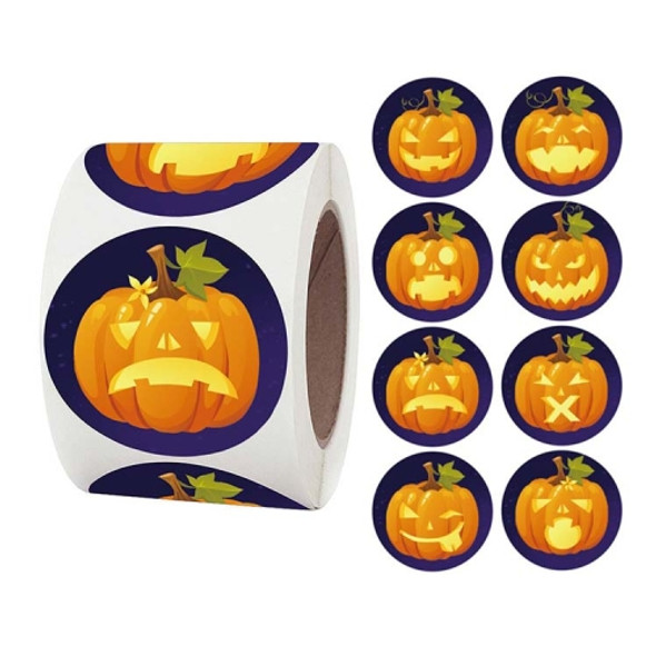 Pumpkin Pattern Halloween Sticker Gift Envelope Label, Size: 1.5 Inch / 3.8CM(As Show)