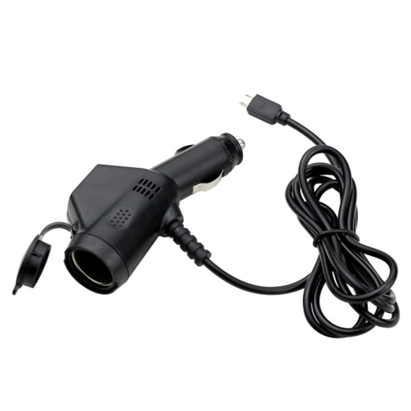 2 PCS Car 3 In 1 Charger With Cigarette Lighter Dual USB Interface With USB Mobile Phone Charging Cable(Black)