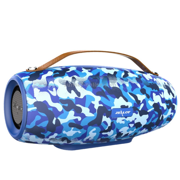 ZEALOT S27 Multifunctional Bass Wireless Bluetooth Speaker, Built-in Microphone, Support Bluetooth Call & AUX & TF Card & 1x93mm + 2x66mm Speakers(Camouflage Blue)