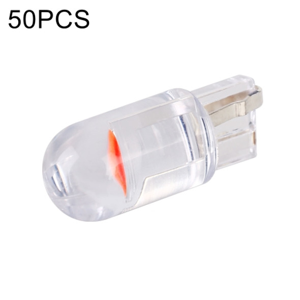 50 PCS T10 DC12V / 0.3W Car Clearance Light COB Lamp Beads (Red Light)