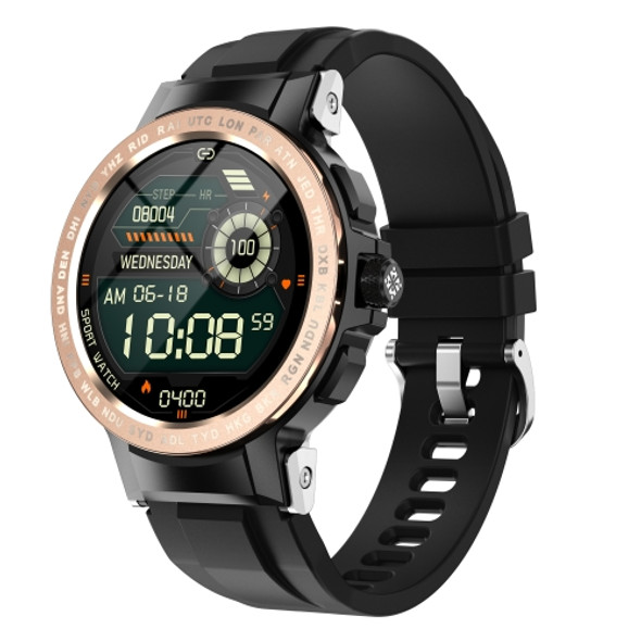 E19 1.28 inch Color Screen Smart Watch, IP68 Waterproof,Support Heart Rate Monitoring/Blood Pressure Monitoring/Blood Oxygen Monitoring/Sleep Monitoring(Gold)