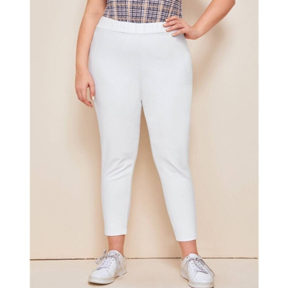 Women Plus Size Loose Jeans Casual Pants (Color:White Size:XXL)