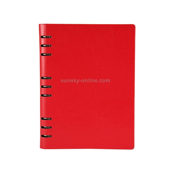 Business Notepad Loose Leaf Replaceable Inner Notebook Thickened Diary Book, Color:B5 Red