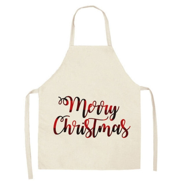 2 PCS Christmas Plaid Series Cotton And Linen Apron Household Cleaning Overalls, Specification: 47 x 38cm(WQ-001319)