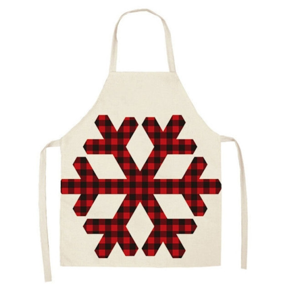 2 PCS Christmas Plaid Series Cotton And Linen Apron Household Cleaning Overalls, Specification: 47 x 38cm(WQ-001309)