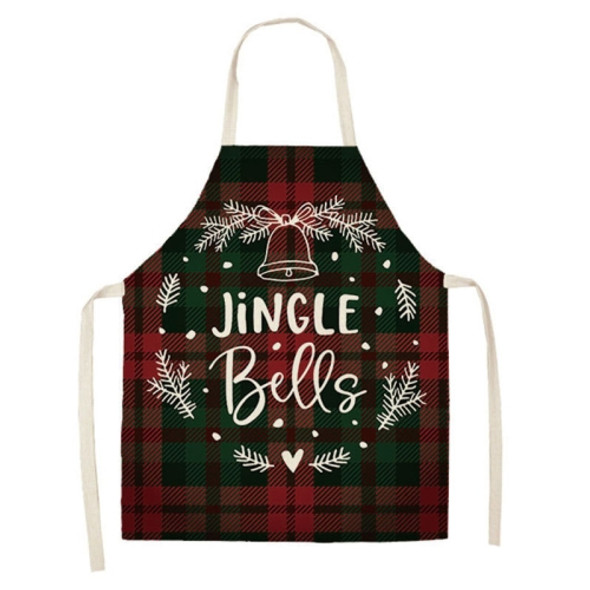 2 PCS Christmas Plaid Series Cotton And Linen Apron Household Cleaning Overalls, Specification: 47 x 38cm(WQ-001304)