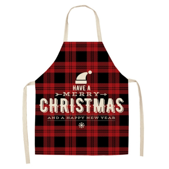 2 PCS Christmas Plaid Series Cotton And Linen Apron Household Cleaning Overalls, Specification: 47 x 38cm(WQ-001327)