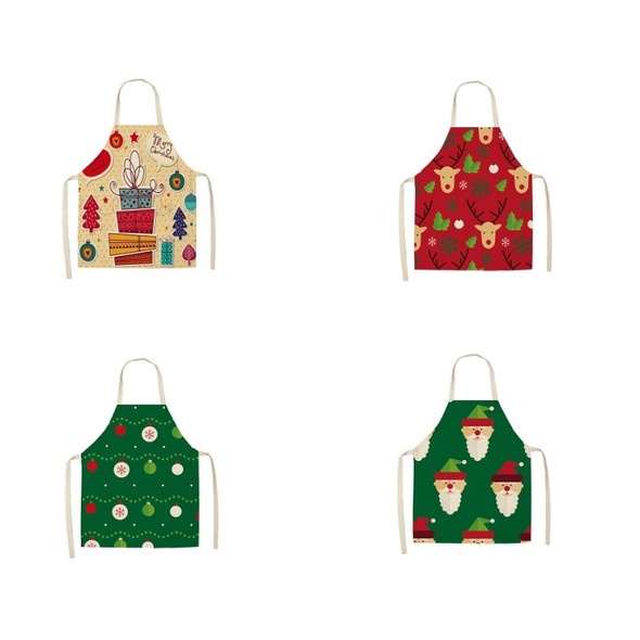 2 PCS Fabric Linen Cleaning Apron Christmas Party Decoration Apron, Specification: 47x38cm(WQ-001533)