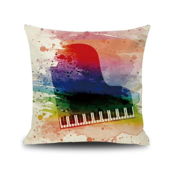 2 PCS Piano Note Digital Printed Linen Pillowcase Without Pillow Core, Size: 45x45cm(7)