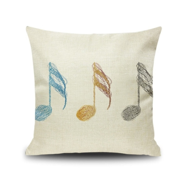 2 PCS Piano Note Digital Printed Linen Pillowcase Without Pillow Core, Size: 45x45cm(15)