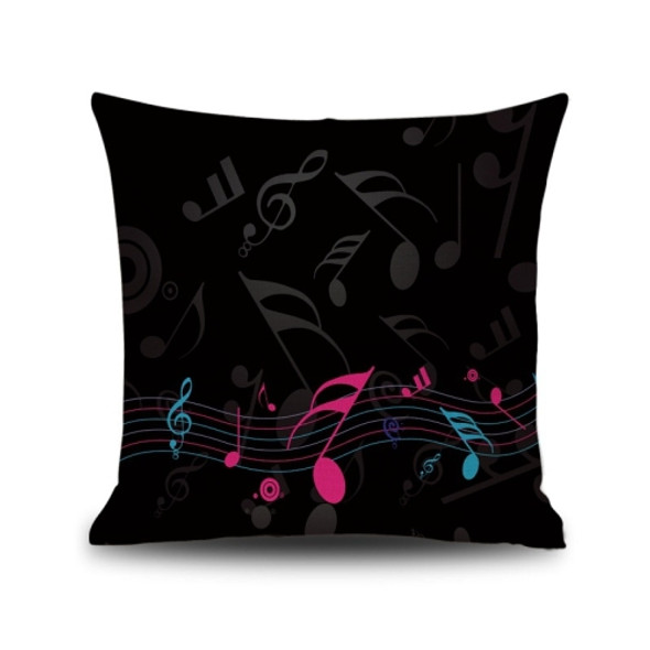2 PCS Piano Note Digital Printed Linen Pillowcase Without Pillow Core, Size: 45x45cm(12)
